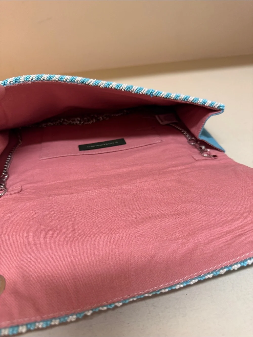 Anthropologie beaded fold-over clutch/shoulder bag, NWT